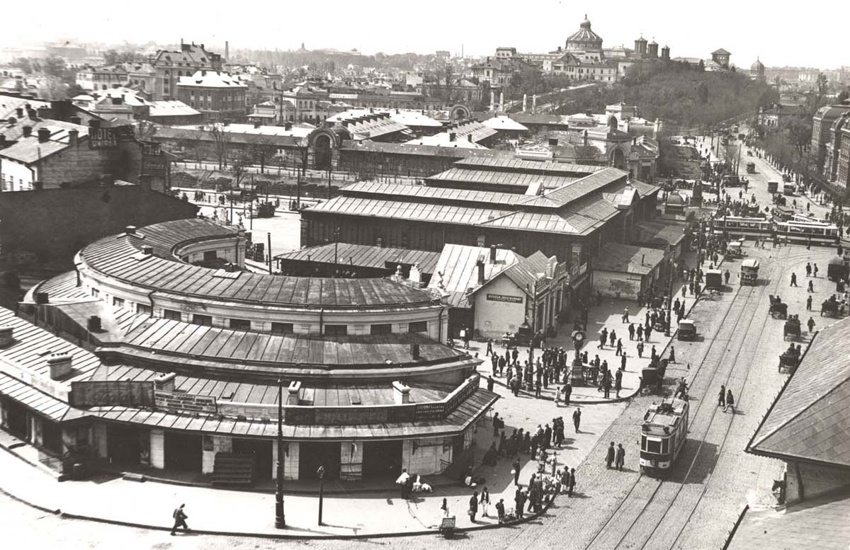 Bucuresti | Halele Centrale si Piata Bibescu Voda in 1935 | foto: Nicolae Ionescu