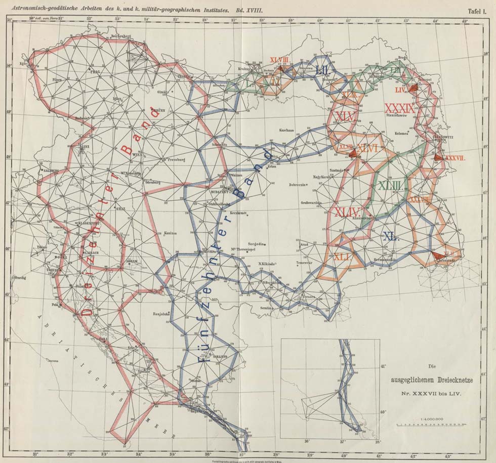 triangulatie retea Transilvania | Imperiul Austro-Ungar | 1886