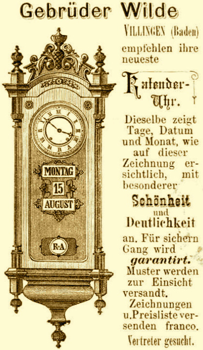 Gebrder Wilde | reclama 1878