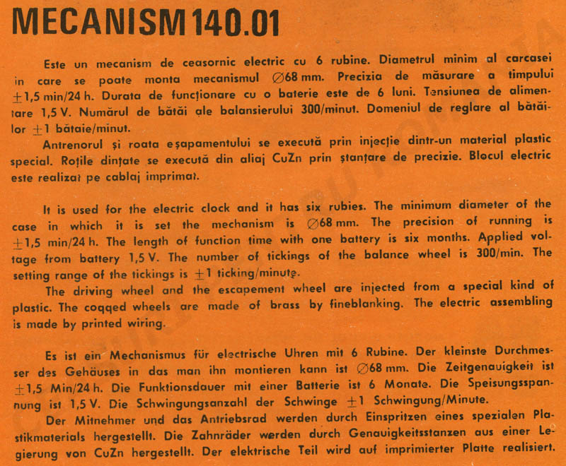 catalog Aradora | mecanism 140.01