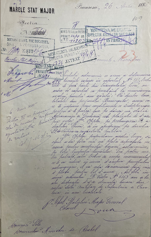 documente arhiva Capitaneanu longitudine Bucuresti-Brasov | 1885