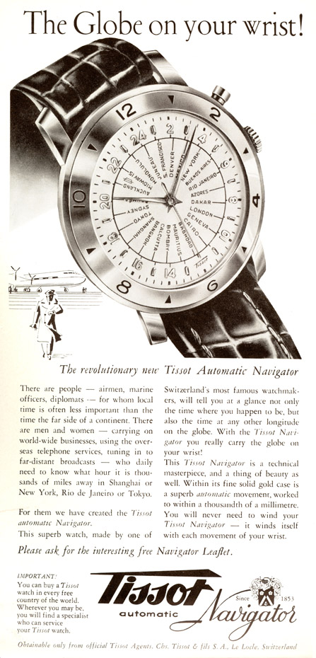 reclama Tissot Navigator | 1951 (sursa imagine - Arhivele Istorice Tissot)