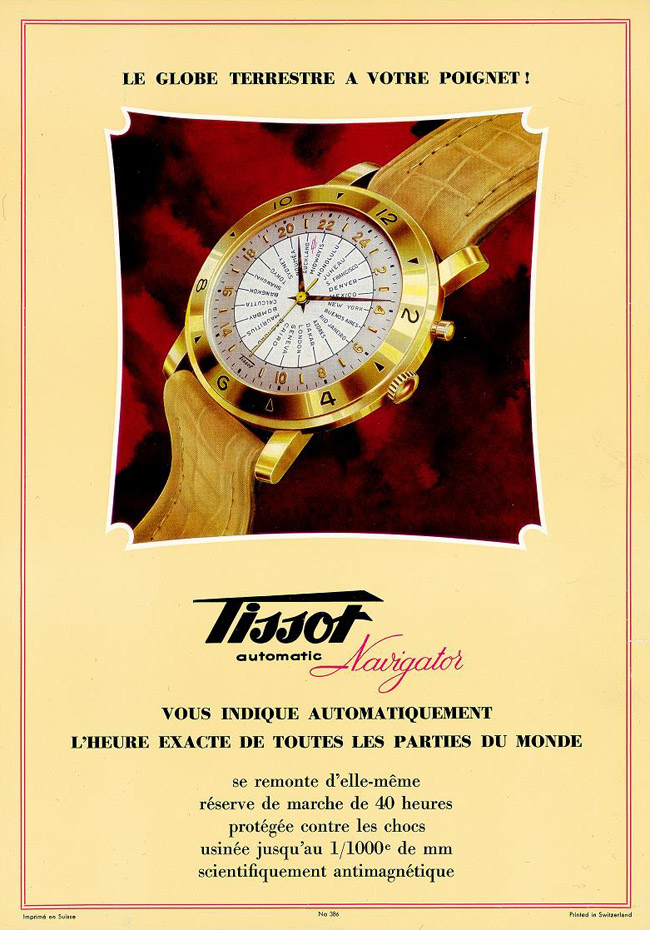 reclama Tissot Navigator | 1951 (sursa imagine - Arhivele Istorice Tissot)