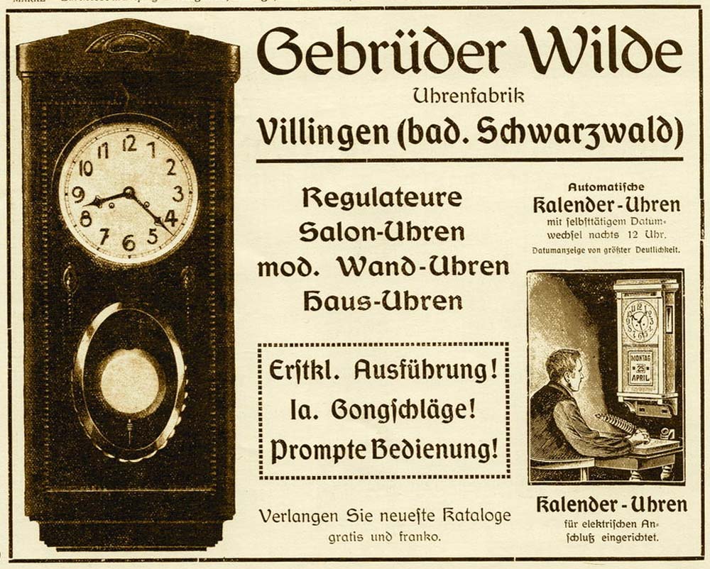 Gebrder Wilde | reclama 1913