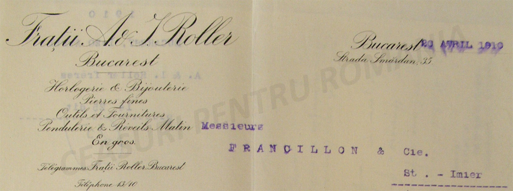 Fratii Roller | antet 1910