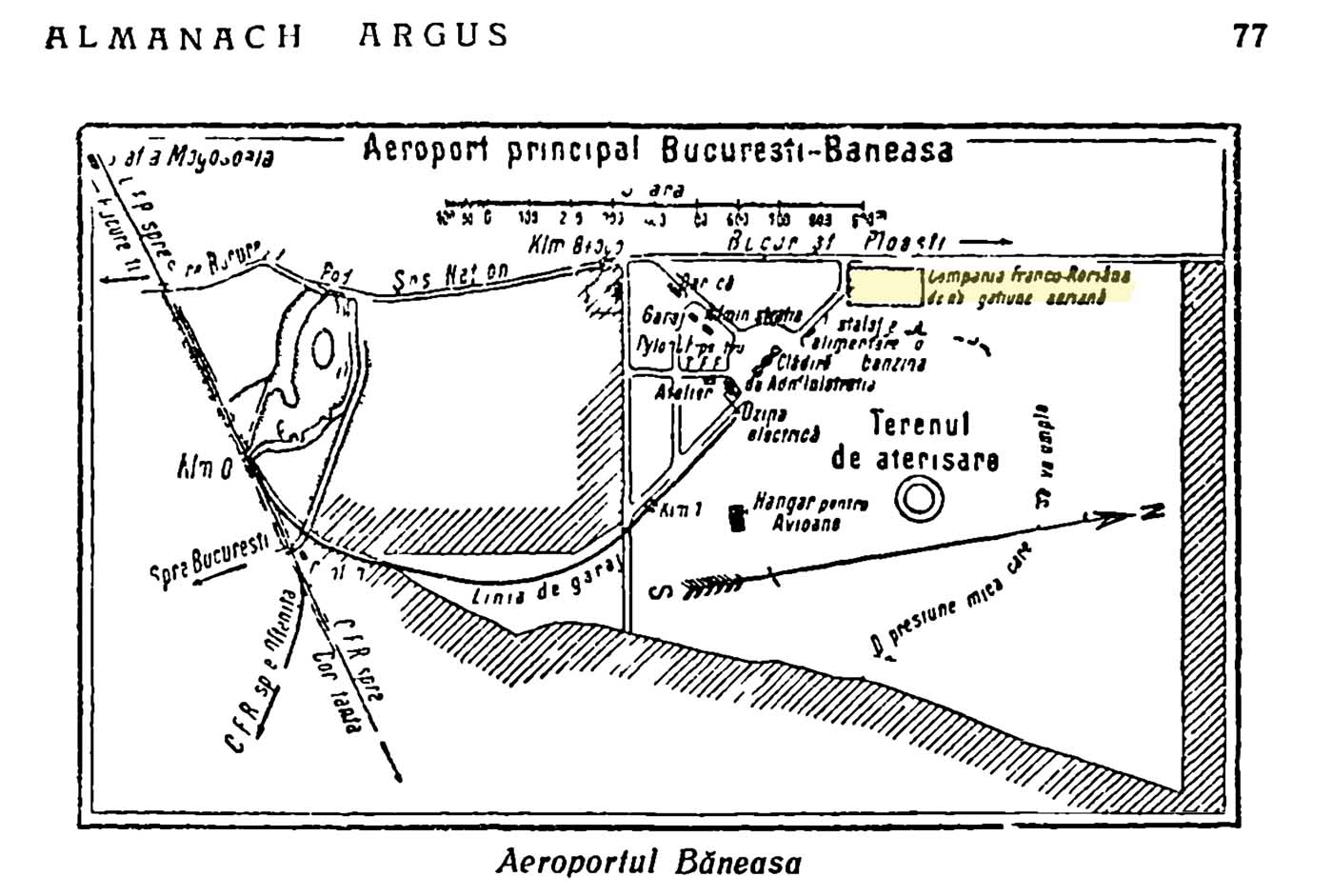 aeroportul Bucuresti - Baneasa | 1925 (sursa: Almanul Argus - 1925, pag. 77)