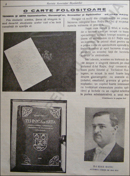 Revista Asociatiei Bijuterilor si Ceasornicarilor | sept.1938