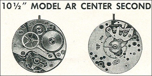 Benrus 10 1/2" model AR center second