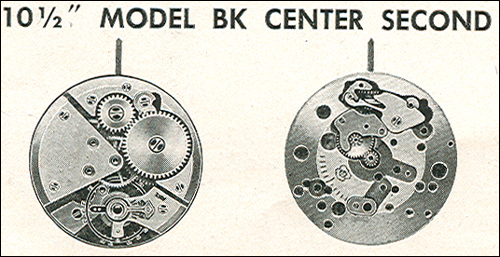 Benrus 10 1/2" model BK center second