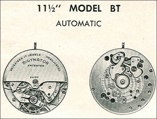 Benrus 11 1/2" model BT automatic Bidynator