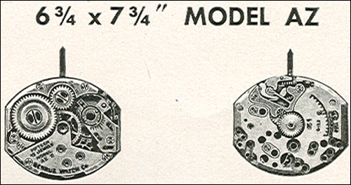 Benrus 6 3/4 x 7 3/4" model AZ
