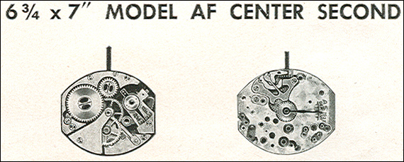 Benrus 6 3/4 x 7" model AF center second