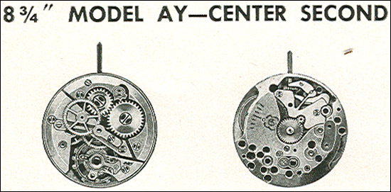Benrus 8 3/4" model AY center second