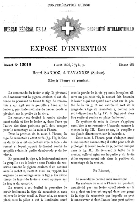 brevet no. 12019 | pag.1