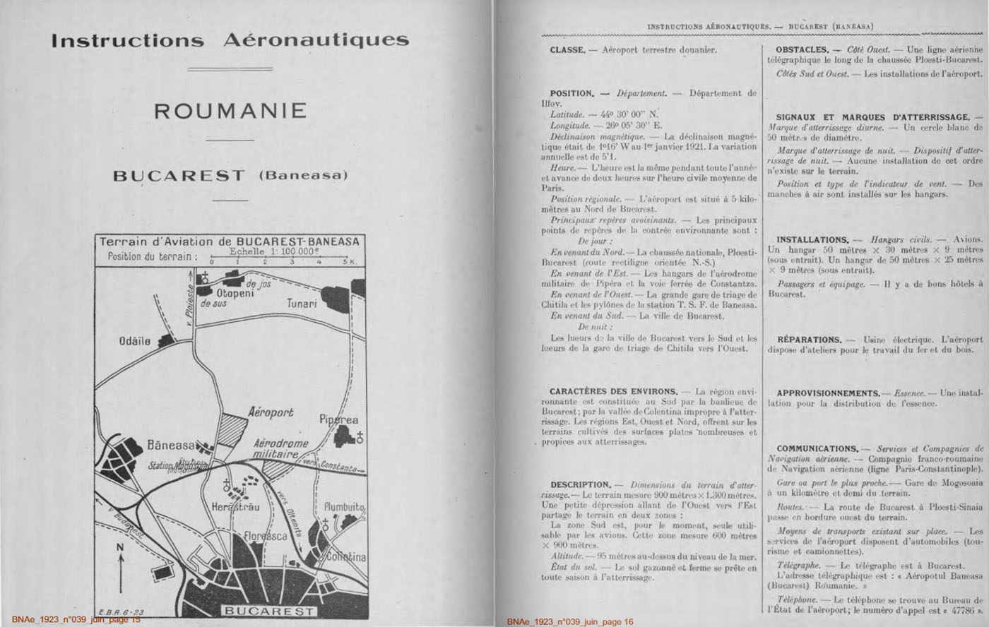 Bulletin de la Navigation Aeriene (Franta) | nr. 39/iunie.1923 | pag. 15-16