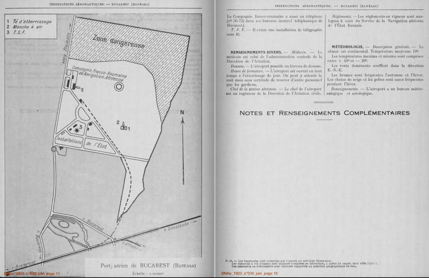 Bulletin de la Navigation Aeriene (Franta) | nr. 39/iunie.1923 | pag. 17-18