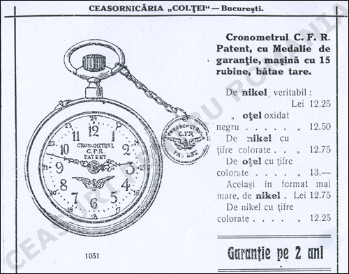 Cronometrul CFR Patent