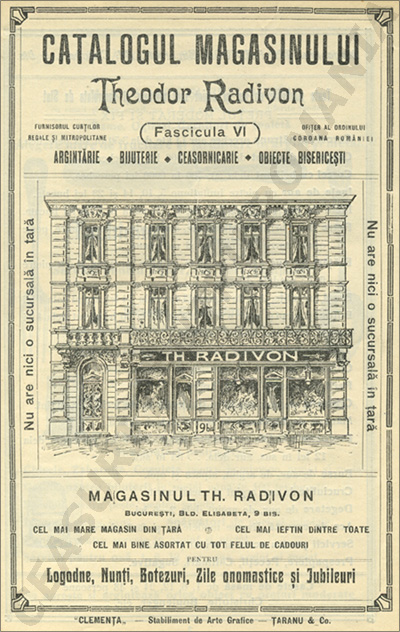 "Catalogul Magasinului Th. Radivon" | cca. 1920 (colectia Ceasuri pentru Romania) 
