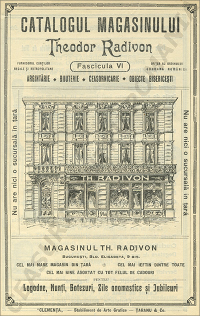  "Catalogul Magasinului Th. Radivon" | cca. 1920 (colectia Ceasuri pentru Romania)