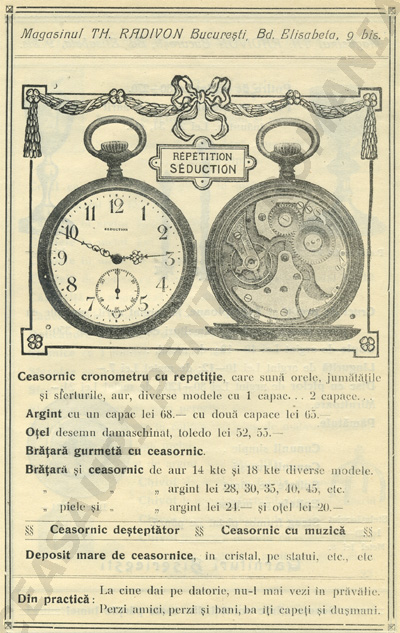 "Catalogul Magasinului Th. Radivon" | cca. 1920 (colectia Ceasuri pentru Romania)