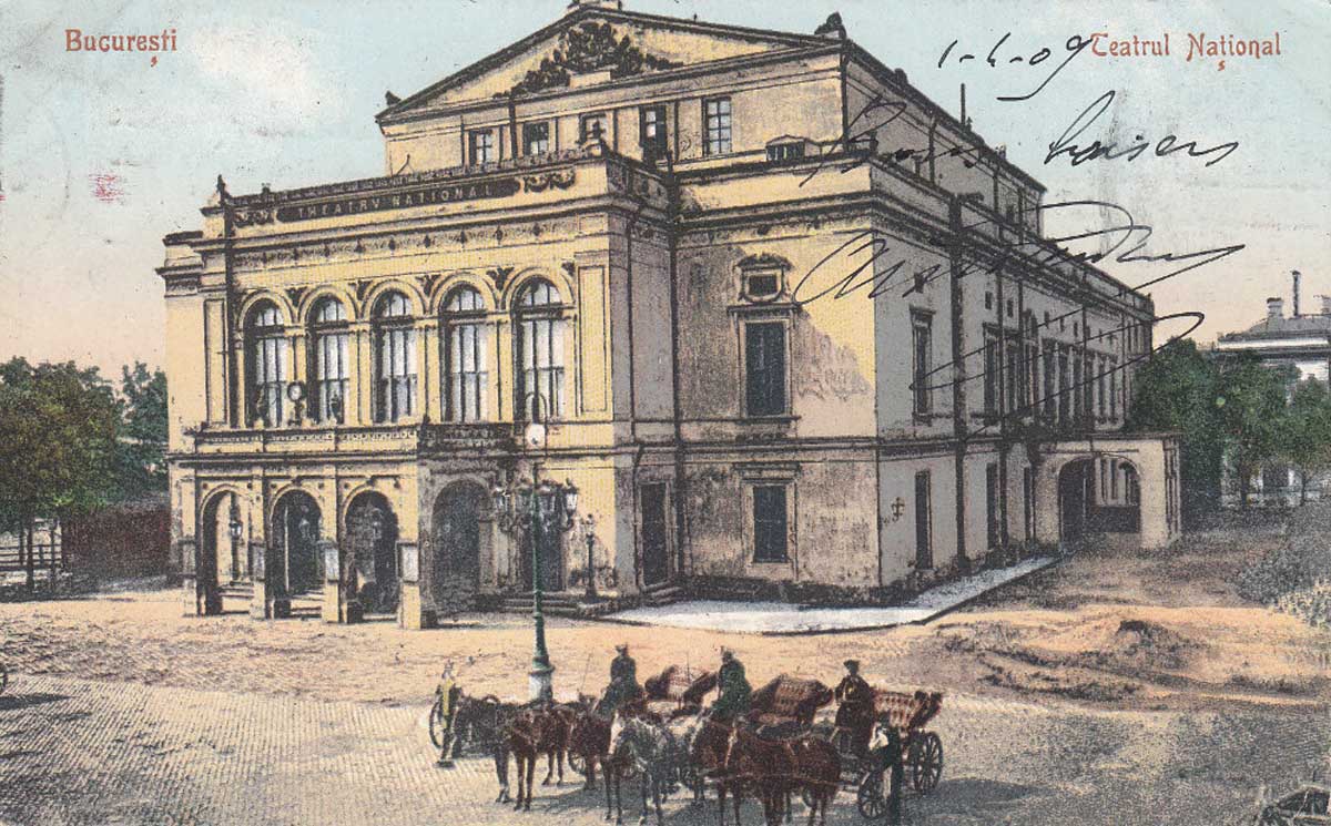 Teatrul National | carte postala (circulata 1906)