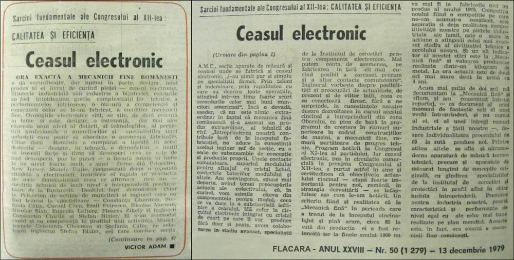 Flacara | decembrie.1979 | "Ceasul electronic"