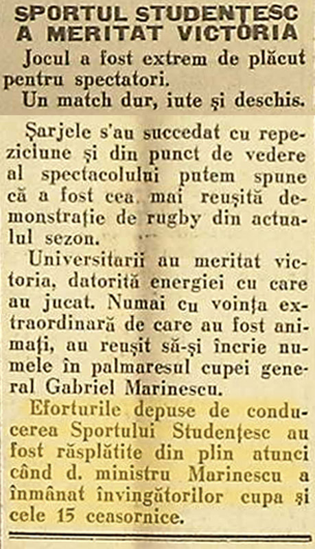 Gazeta Sporturilor | nr. 2605 | autor:  Gabriel Maierescu - 30 noiembrie 1930, p.6