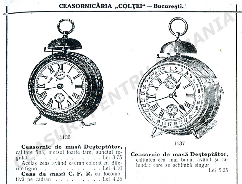 ceasuri tip CFR - catalog Coltei