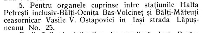 dispozitie intretinere ceasuri CFR | Moldova | 1925