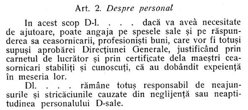 contract intretinere orologii CFR | 1925