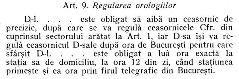 contract intretinere orologii CFR | 1925