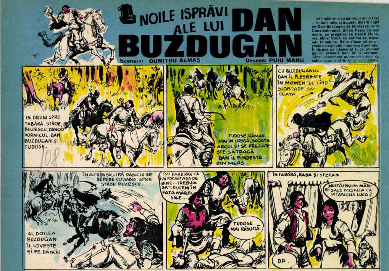 revista Cutezatorii | 13.11.1969 | "Noile ispravi ale lui Dan Buzdugan" (episodul 1 - scenariu: Dumitru Almas, desen: Puiu Manu)