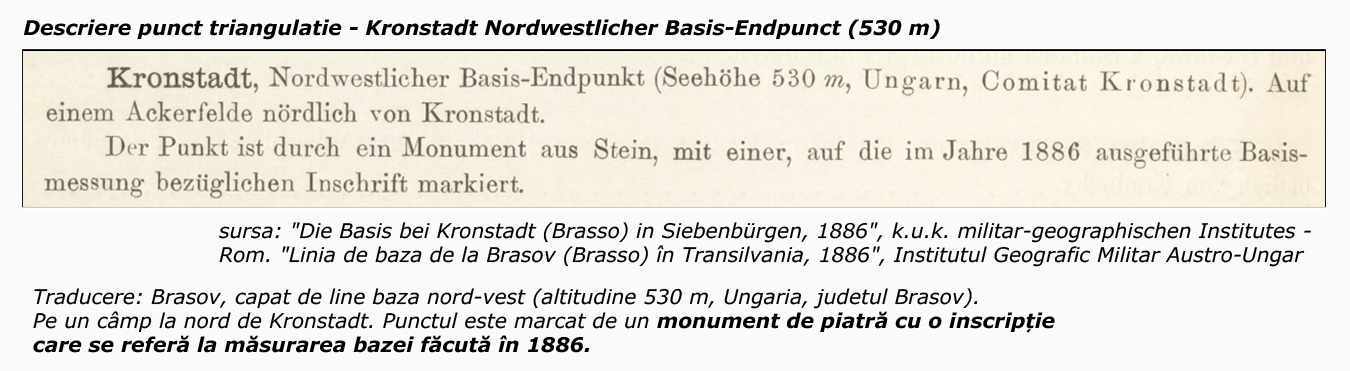 descriere punct triangulatie - 534 | Kronstadt/Brasov Nordwestlicher Basis-Endpunkt (NW BEP)