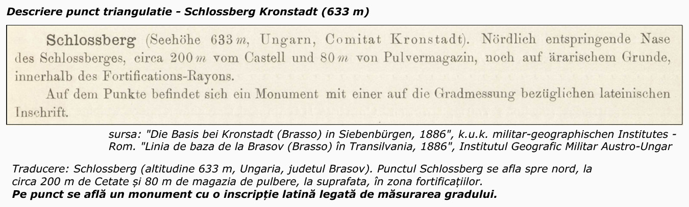 descriere punct triangulatie - 533 | Schlossberg Kronstadt/Brasov
