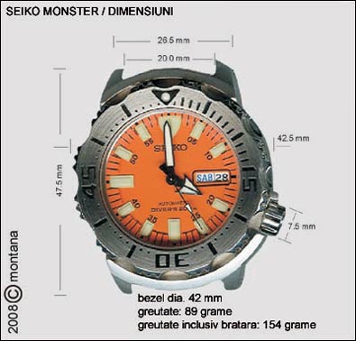 Seiko Monster | dimensions