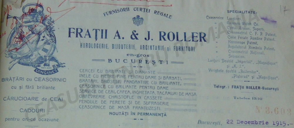 antet si portofoliu vanzare "Fratii Roller" | 1915