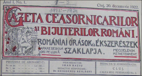 Gazeta Ceasornicarilor | nr.1-1922