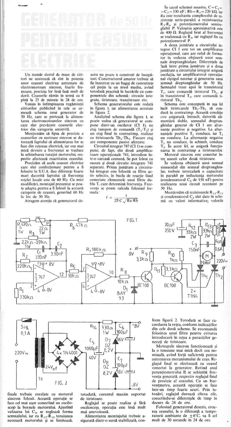 specificatie generator frecventa | ceas Cronos | revista Tehnium