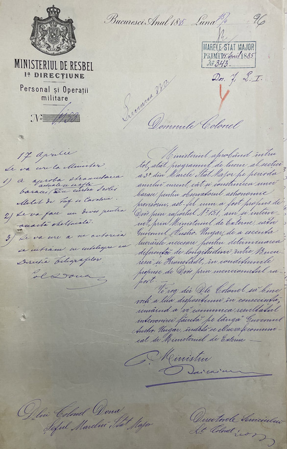 documente arhiva Capitaneanu longitudine Bucuresti-Brasov | 1885