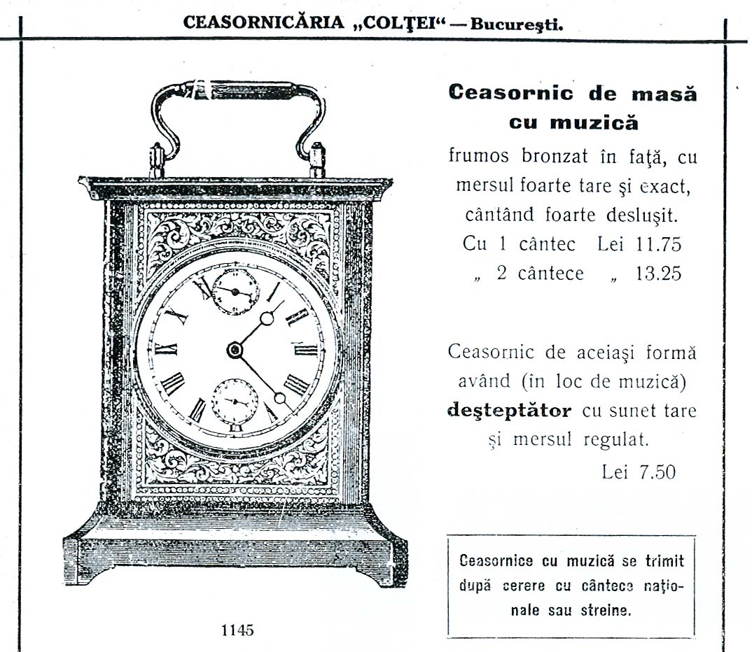 ceas de masa muzical - Ceasornicaria Coltei | pagina catalog
