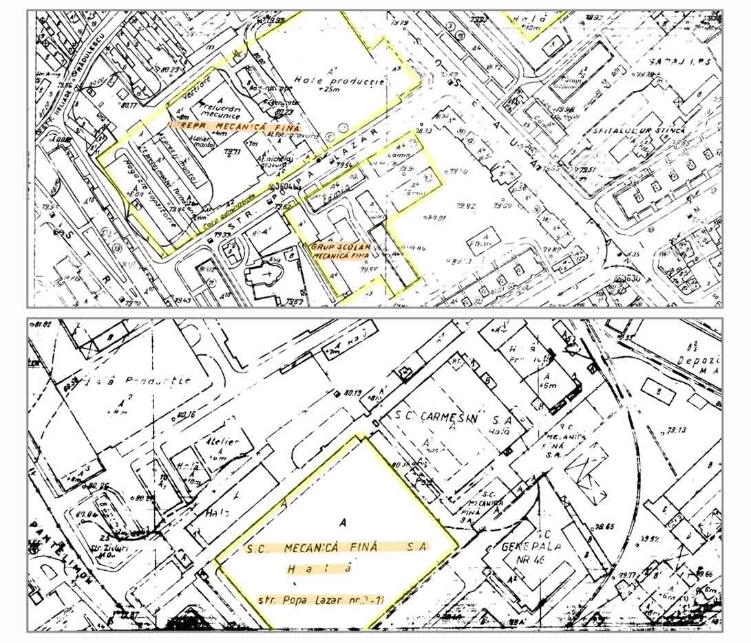 plan de situatie - zona Mecanica Fina - Bucuresti | anii 980