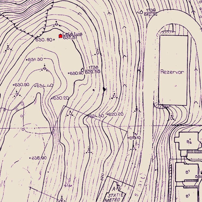 plan topografic 1970 | Cetatea Brasovului (sistem Marea Neagra)