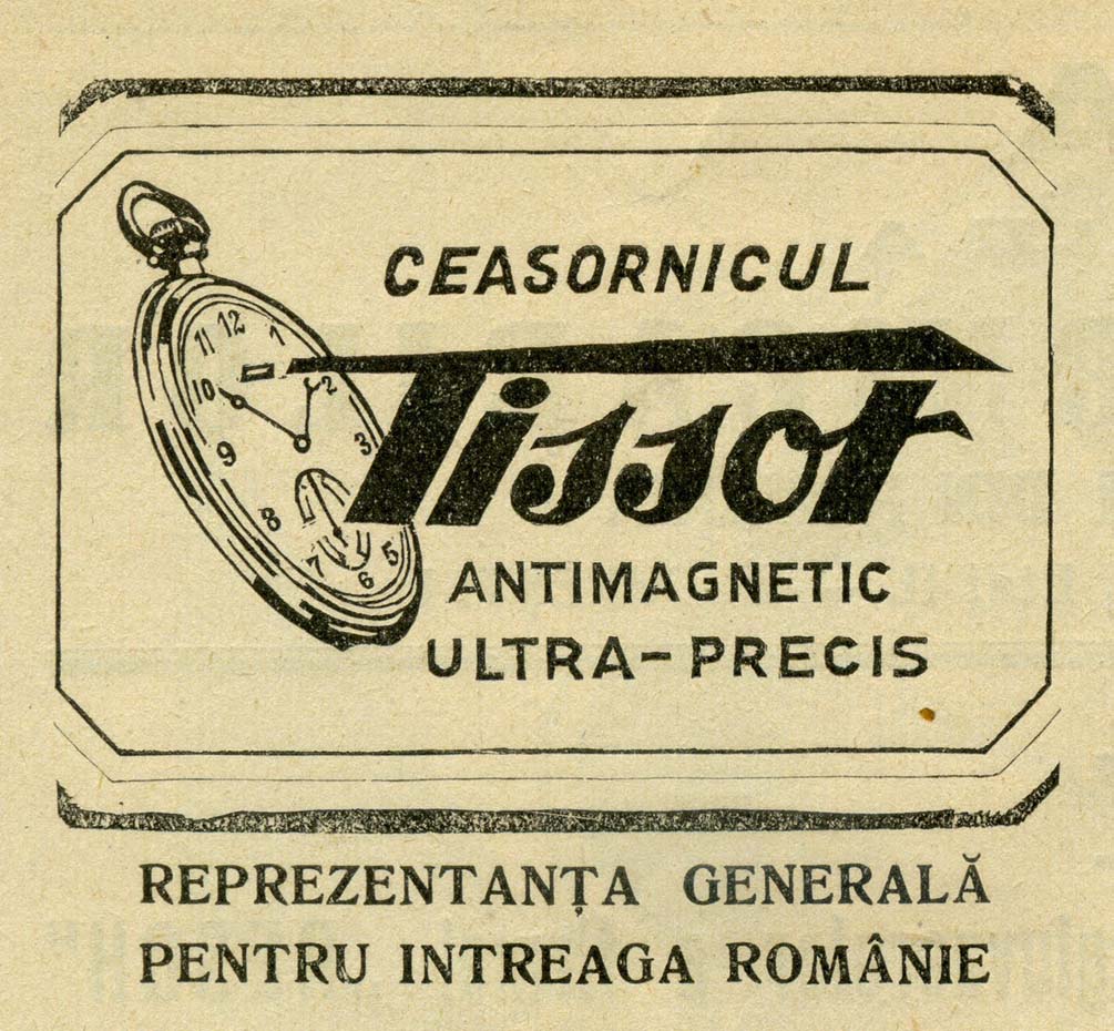 reclama Tissot - Gazeta Ceasonicarilor | anii ’930