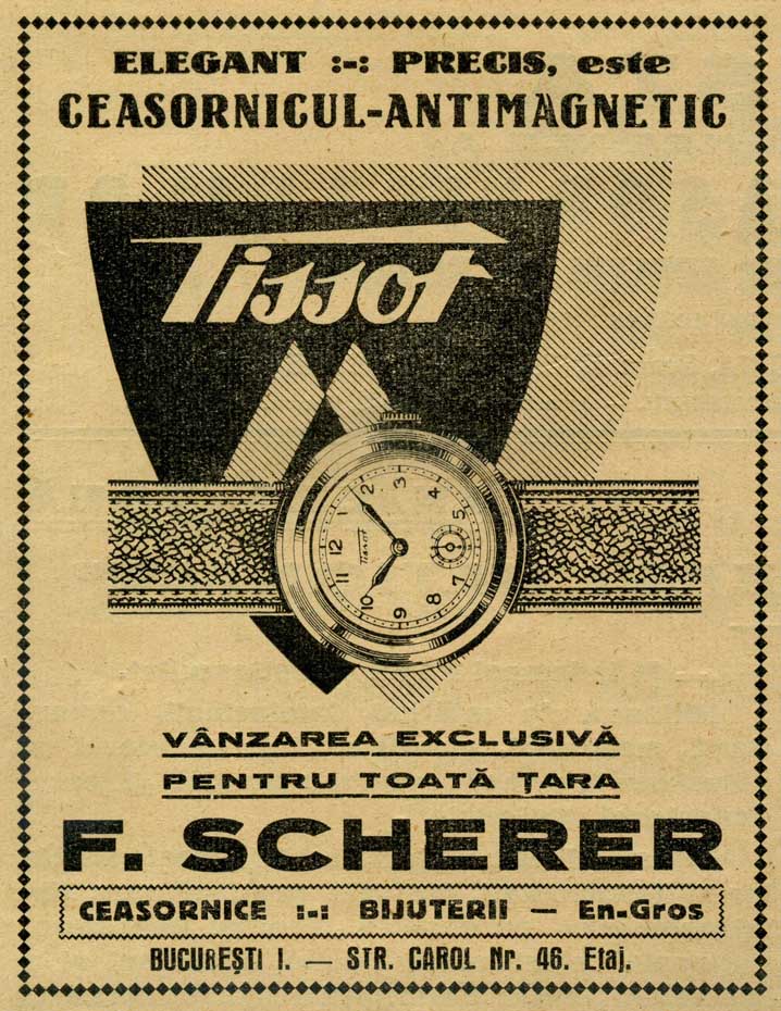 Tissot | reclama Revista Asociatiei Ceasornicarilor | 1939