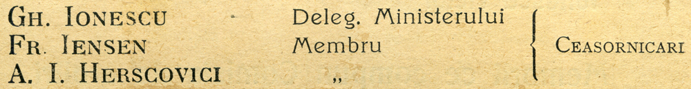 Bucuresti 1909 - Comisia de examinare ceasornicari