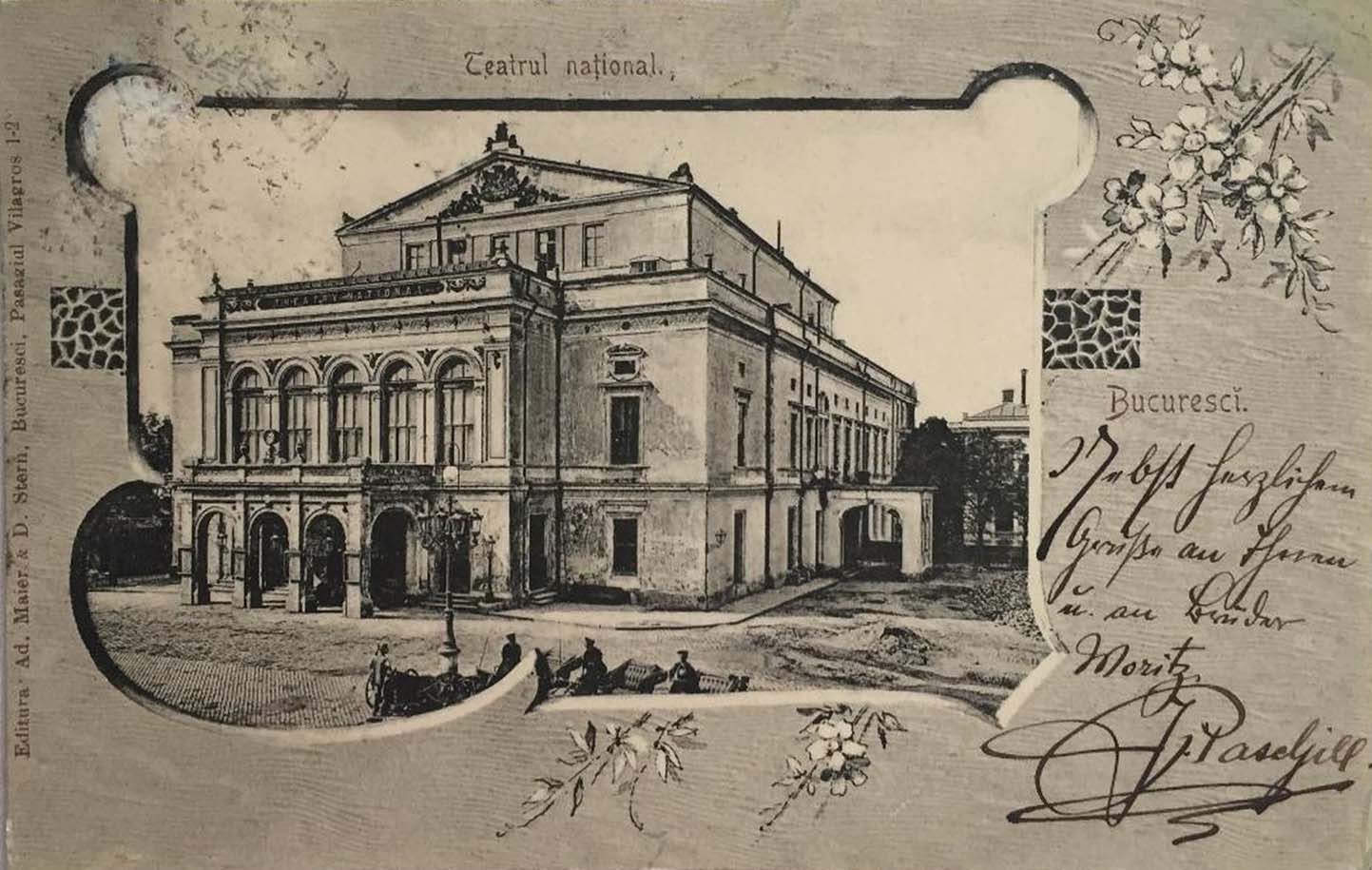 Teatrul National | carte postala (circulata 1901)