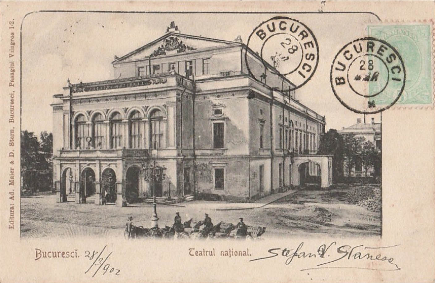 Teatrul National | carte postala (circulata 1902)