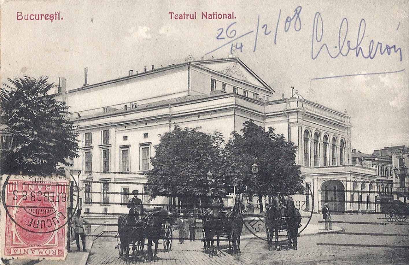 Teatrul National | carte postala (circulata 1908)